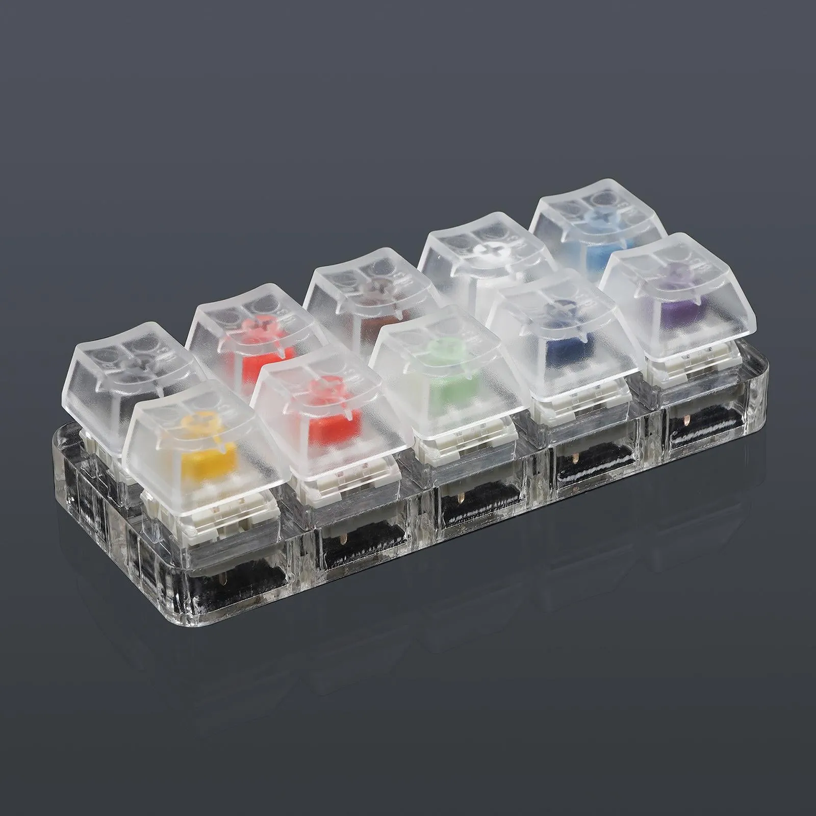 10 Keys Mechanical Keyboard Switches Tester w/ Acrylic Base Blank Keycaps