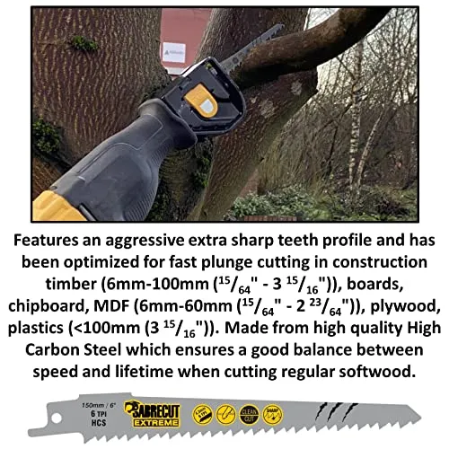 10 x SabreCut SCRSKW10A Mixed S644D S1531L S2345X Fast Wood Cutting Reciprocating Sabre Saw Blades Compatible with Bosch Dewalt Makita and many