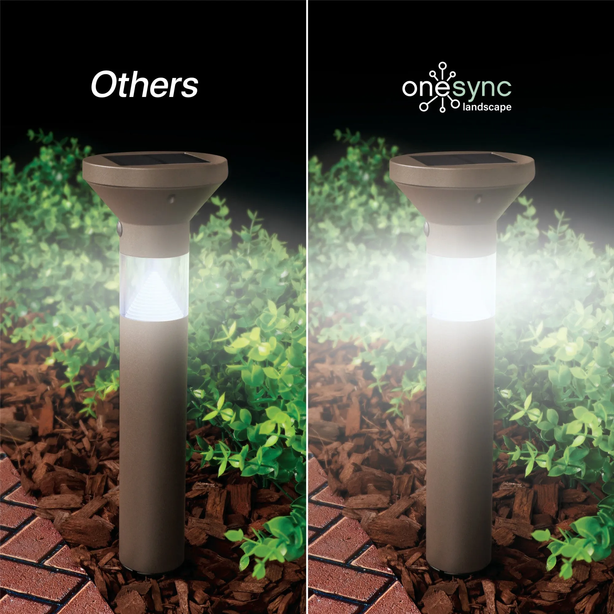 12 in. OneSync Landscape Bronze Solar Bollard Light