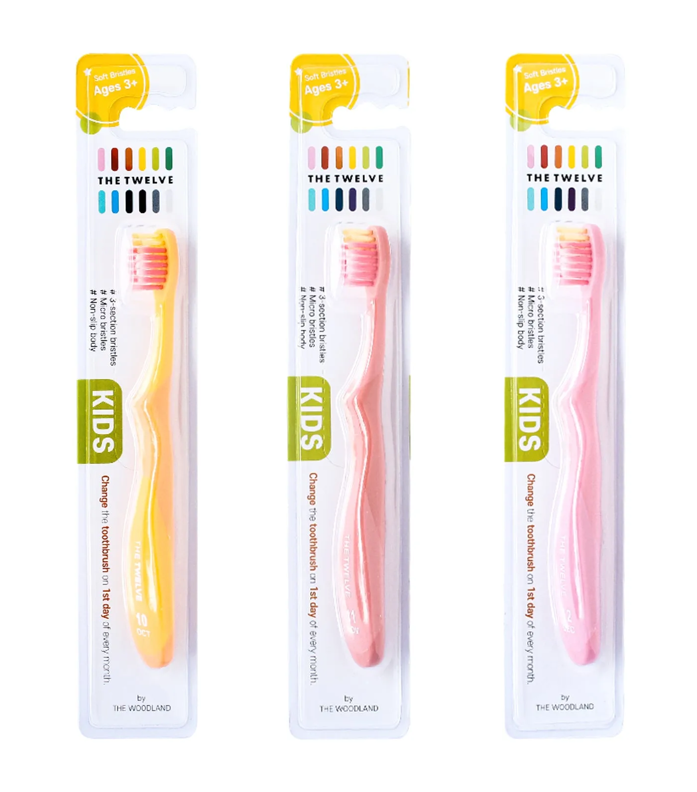 12-Piece Kids Toothbrush Set - Pastel