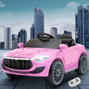 12V Pink Kids Electric Ride On Car w/ Music, Lights, Remote - Rigo