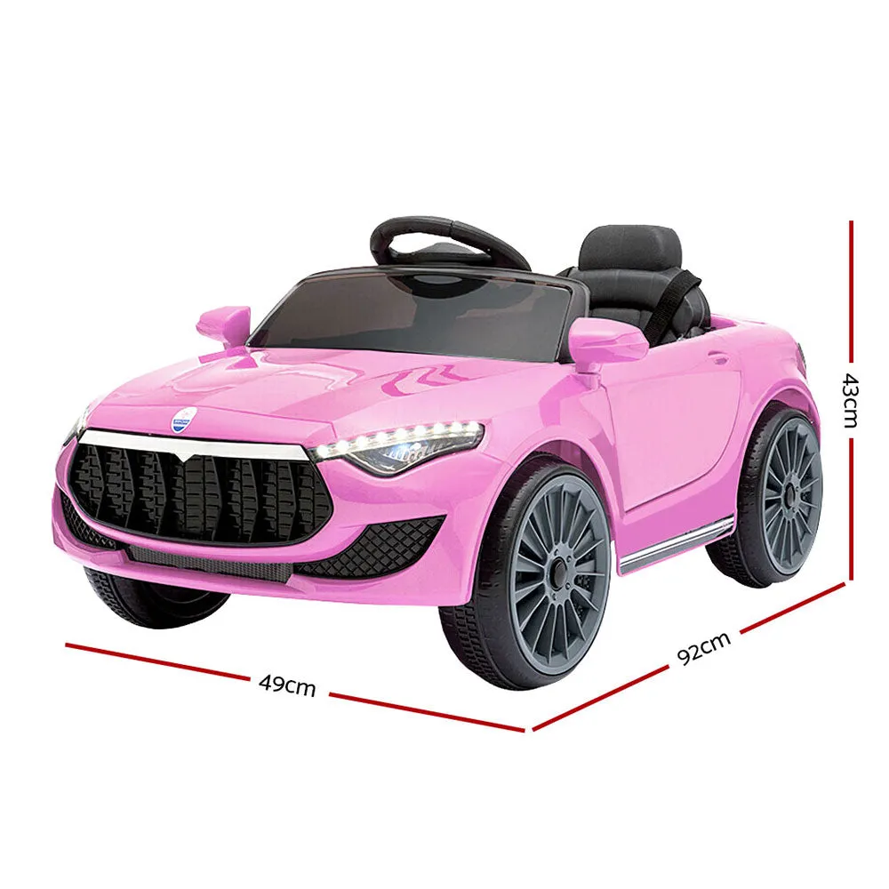 12V Pink Kids Electric Ride On Car w/ Music, Lights, Remote - Rigo