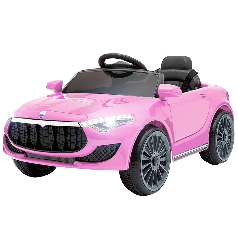 12V Pink Kids Electric Ride On Car w/ Music, Lights, Remote - Rigo