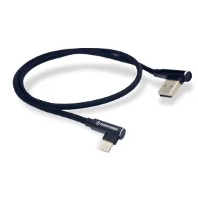 18" Fast Phone Charging & Data Cable with 90-Degree male USB to 90-degree male USBC connectors