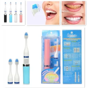 2 Brush Heads Sonic Electric Toothbrush for Adult Deep Cleaning Portable Sonic Toothbrushes Whitening Oral Hygiene