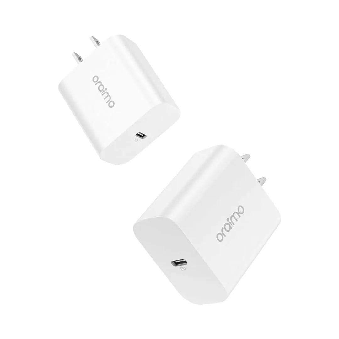 2-Pack Oraimo 20W PD Fast USB-C Wall Charger Adapter Block