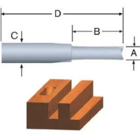 .25 x 1-In. 2-Flute Straight Router Bit