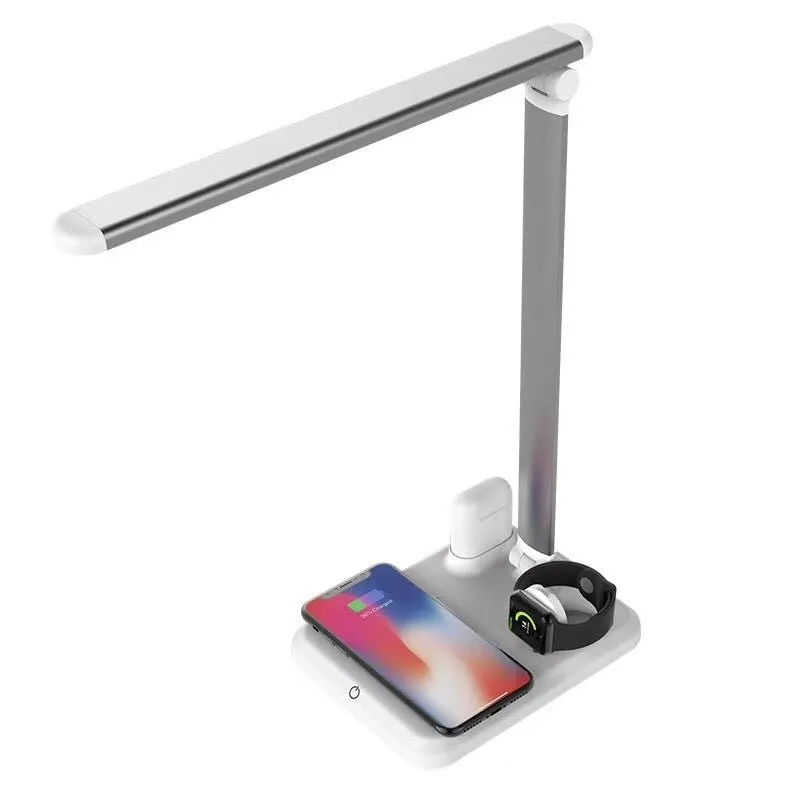 4 in 1 LED Desk Table Lamp Light Wireless Charger