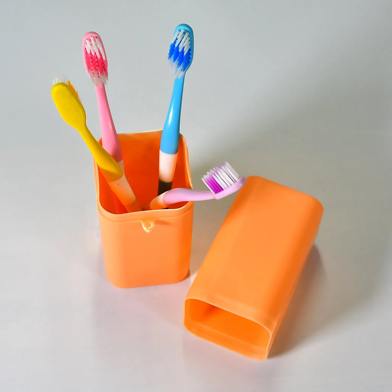 4993 Saffron Square Shape Capsule Travel Toothbrush Toothpaste Case Holder Portable Toothbrush Storage Plastic Toothbrush Holder.