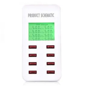 8-port USB Charger with LCD Display