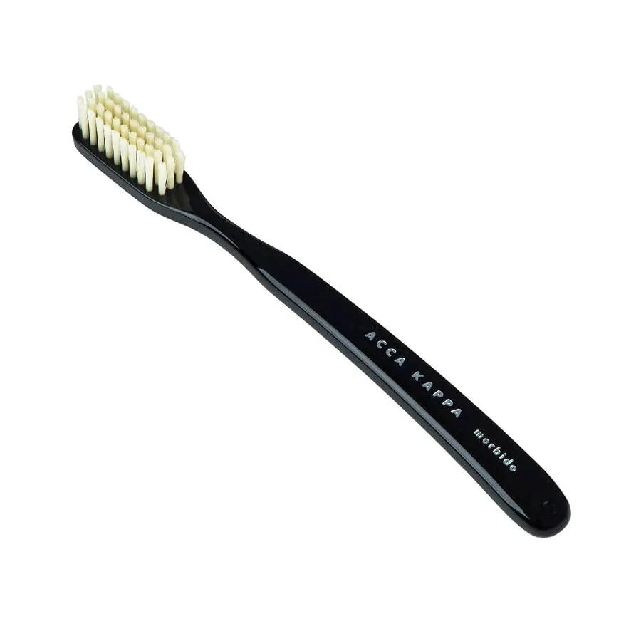 Acca Kappa Toothbrush Vintage with Soft Nylon Bristles Black