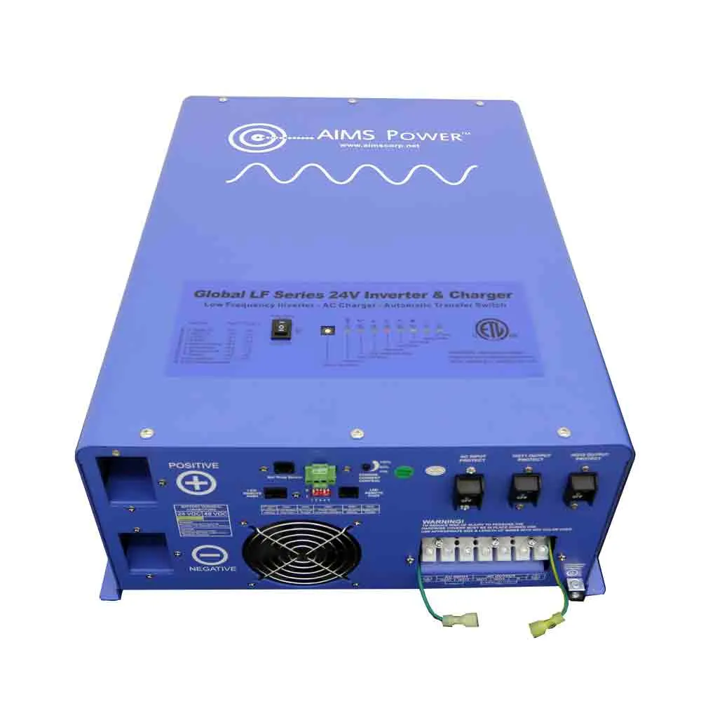 AIMS Power 6000 Watt 24 Volt Pure Sine Inverter Charger | Single Phase 120VAC Output