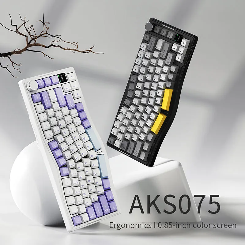 Ajazz AKS075 Wireless Mechanical Keyboard With TFT Screen