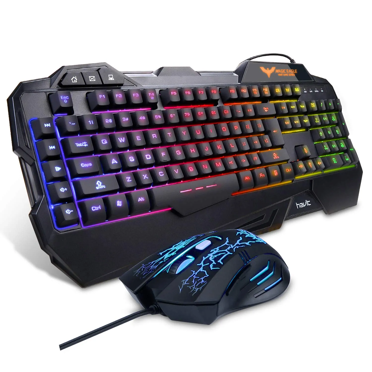 Backlit Wired Gaming Keyboard Mouse Combo