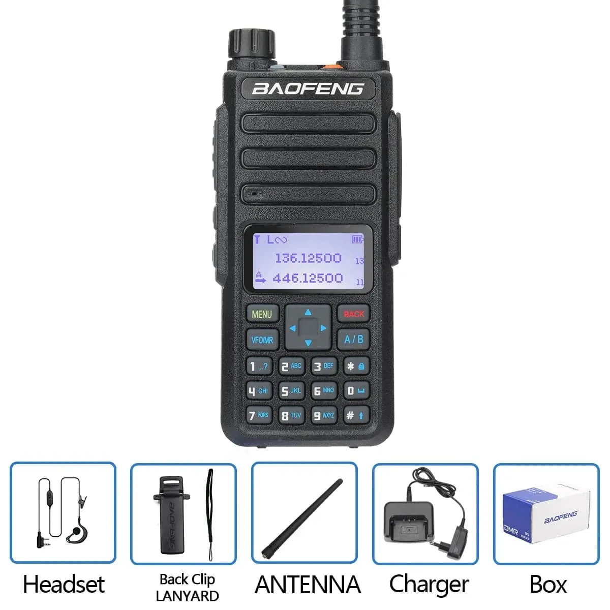 Baofeng DR-1801 DMR Digital Walkie Talkie Dual Time Slot Analog Tier 1&2 Long Range Dual Band 1024CH DM-1801 Ham Two Way Radio