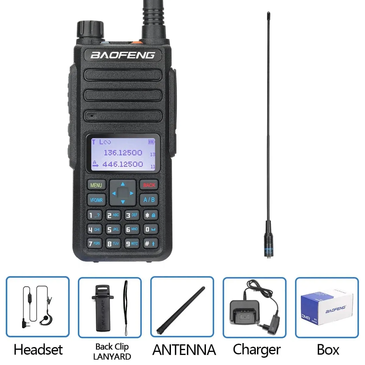 Baofeng DR-1801 DMR Digital Walkie Talkie Dual Time Slot Analog Tier 1&2 Long Range Dual Band 1024CH DM-1801 Ham Two Way Radio