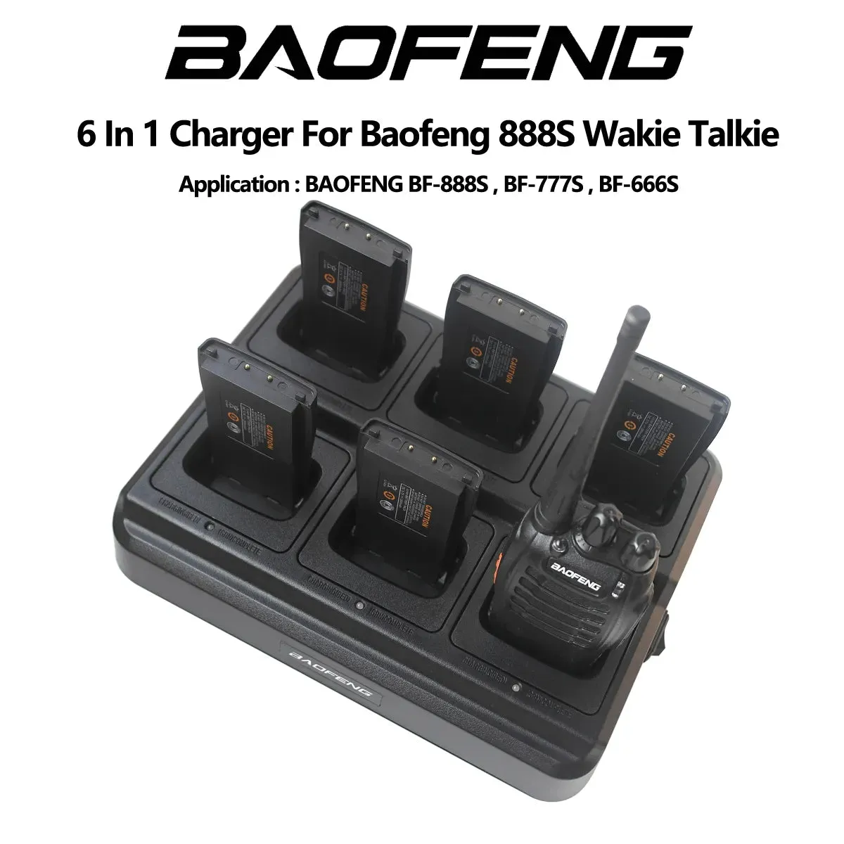 BAOFENG Six Way Desk Charger For BF-666S BF-777S BF-888S Ham Two Way Radio 6 In 1 Universal Rapid Replenisher Fast Chargering