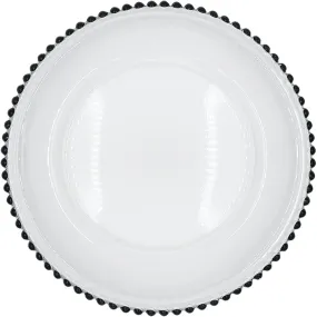 Beaded - Glass Charger Plate in Black (Item # 0239)