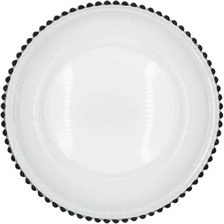 Beaded - Glass Charger Plate in Black (Item # 0239)