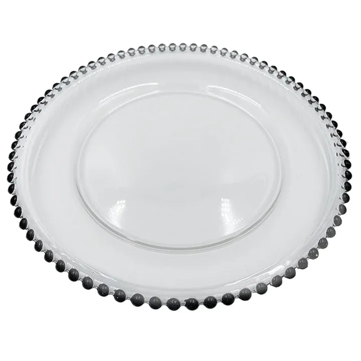 Beaded - Glass Charger Plate in Black (Item # 0239)