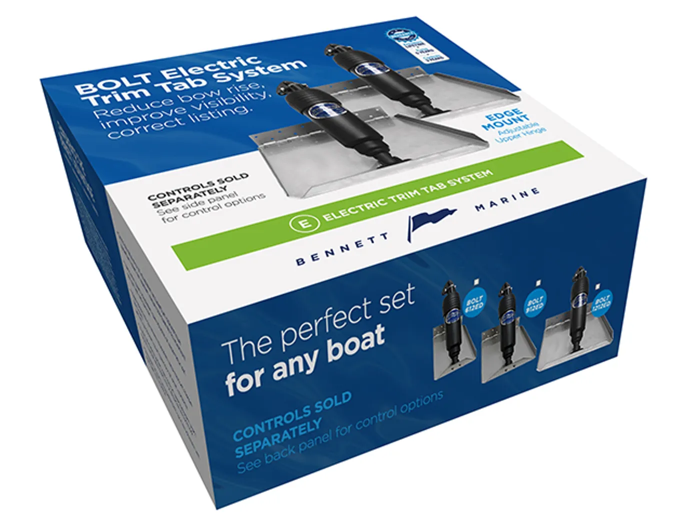 Bennett BOLT Electric Trim Tab System with ATP Auto Trim Pro Control Switch - 8 Sizes