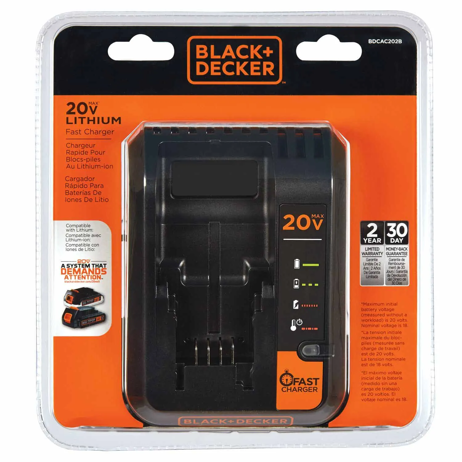 Black & Decker BDCAC202B 20-Volt Max Power Tool Battery Charger