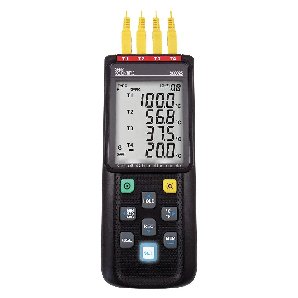 Bluetooth 4-Channel Datalogging Thermometer