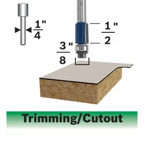 BOSCH 85269MC 3/8 In. x 1/2 In. Carbide-Tipped Double-Flute Flush Trim Router Bit