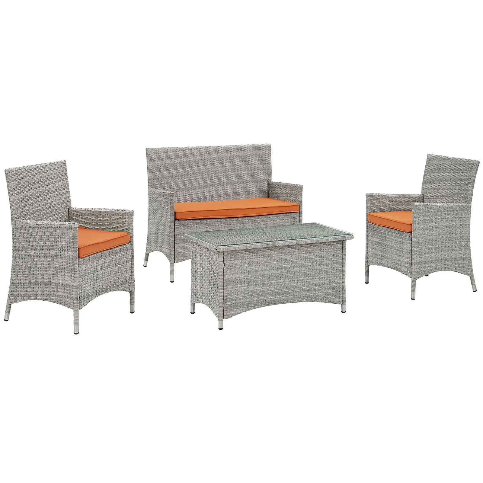 Bridge 4 Piece Outdoor Patio Patio Conversation Set