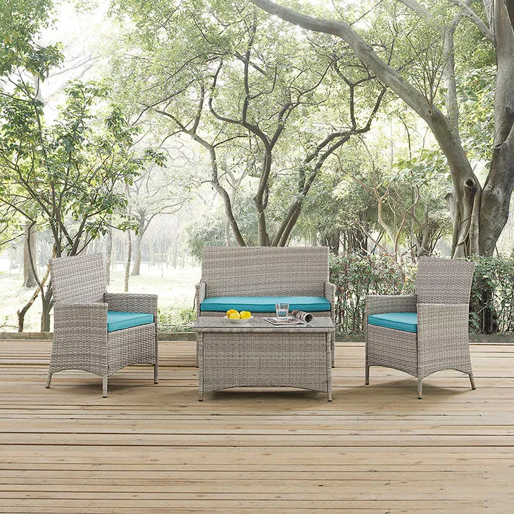 Bridge 4 Piece Outdoor Patio Patio Conversation Set