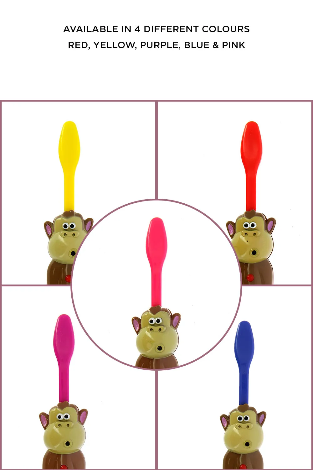 Brush Buddies Talkin' Toothbrush - Swingin Sammy (Monkey) -Pink