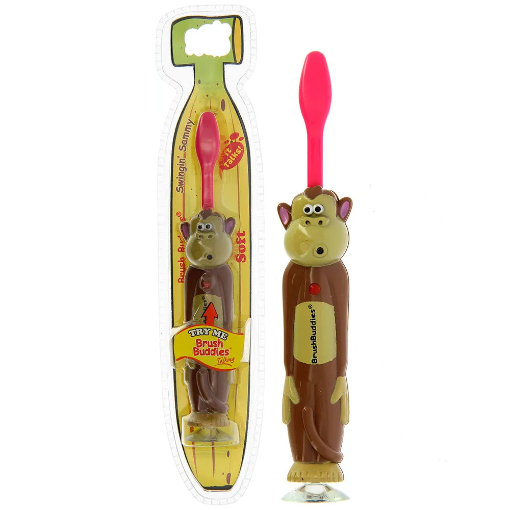 Brush Buddies Talkin' Toothbrush - Swingin Sammy (Monkey) -Pink