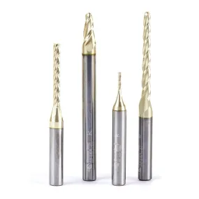 Carving Ball Nose & Flat Bottom CNC Router Bit Collection | 4 Piece | Set 1⁄4" Shank, 1⁄16 & 1⁄8 Dia | AMS-141 | 738685111413