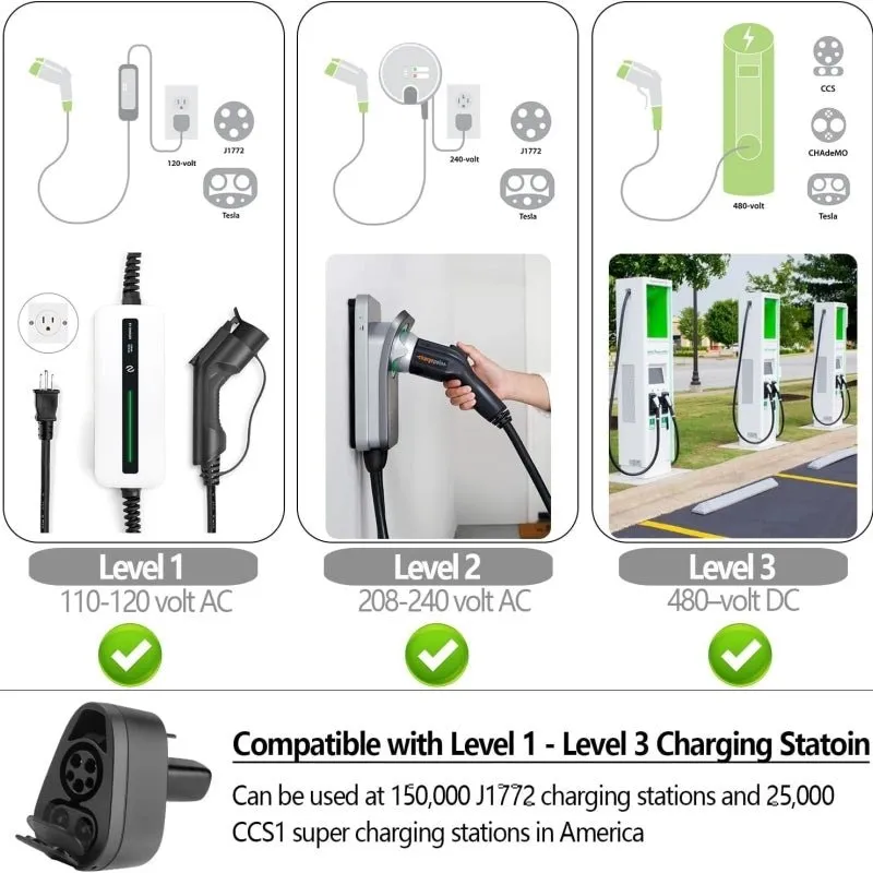 CCS1 & J1772 2-in-1 Charging Adapter for Tesla