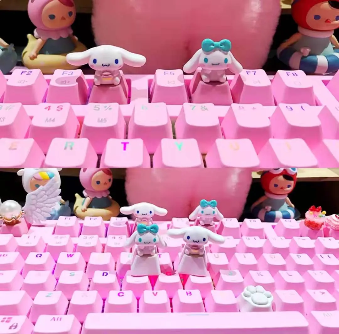 Cinnamoroll Inspired Keyboard Cap Pink and White Base