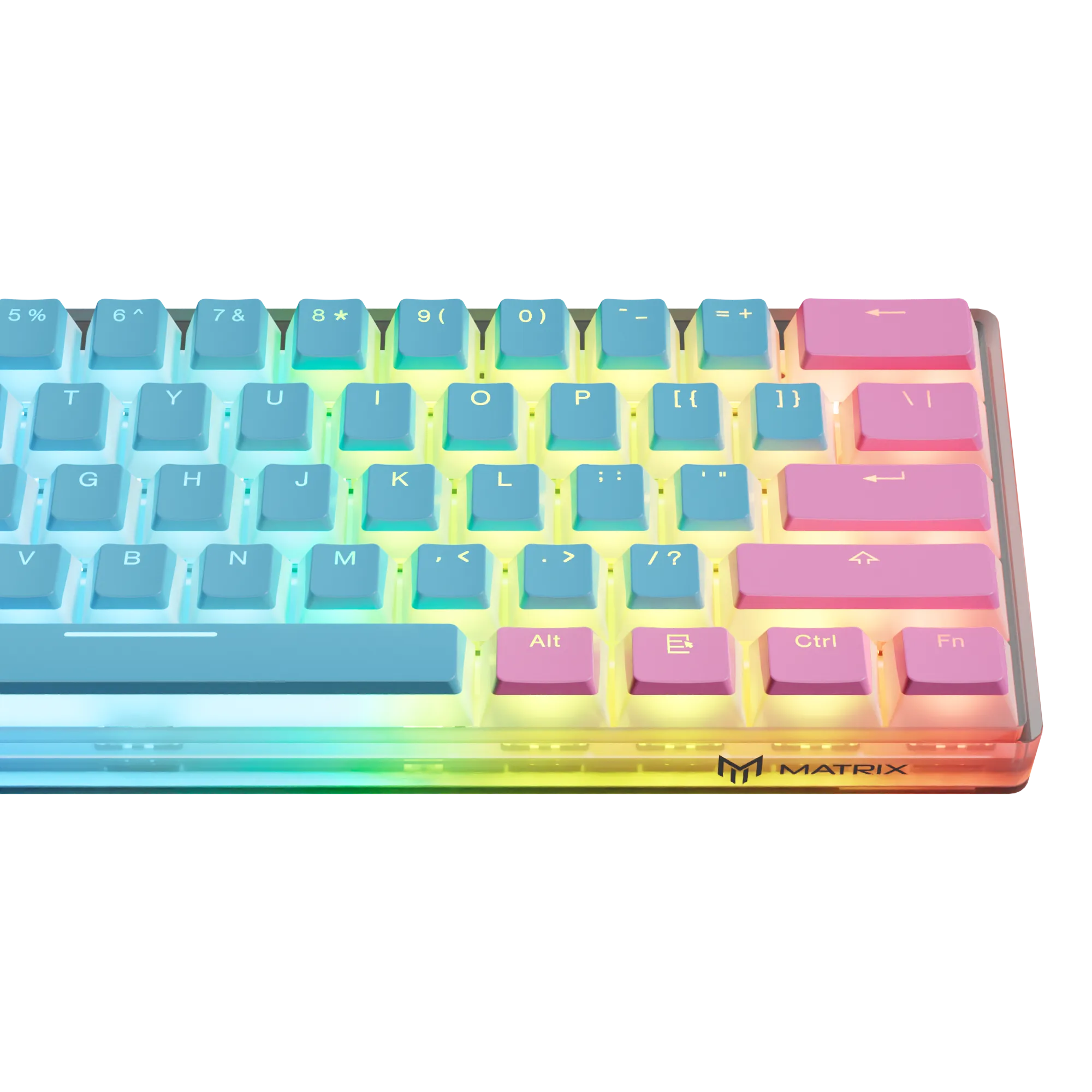 Clix Cotton Candy 60ES Transparent Mechanical Keyboard - Blue