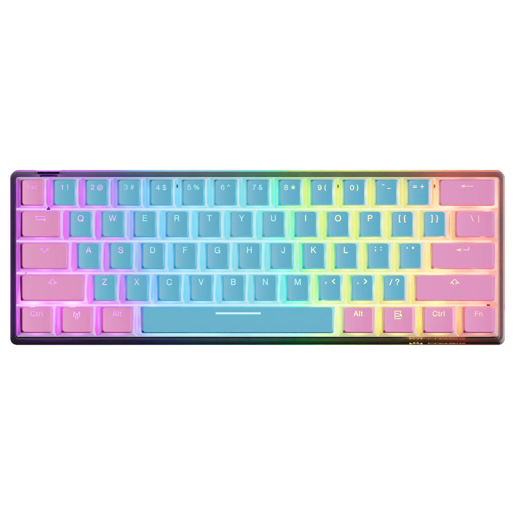 Clix Cotton Candy 60ES Transparent Mechanical Keyboard - Blue