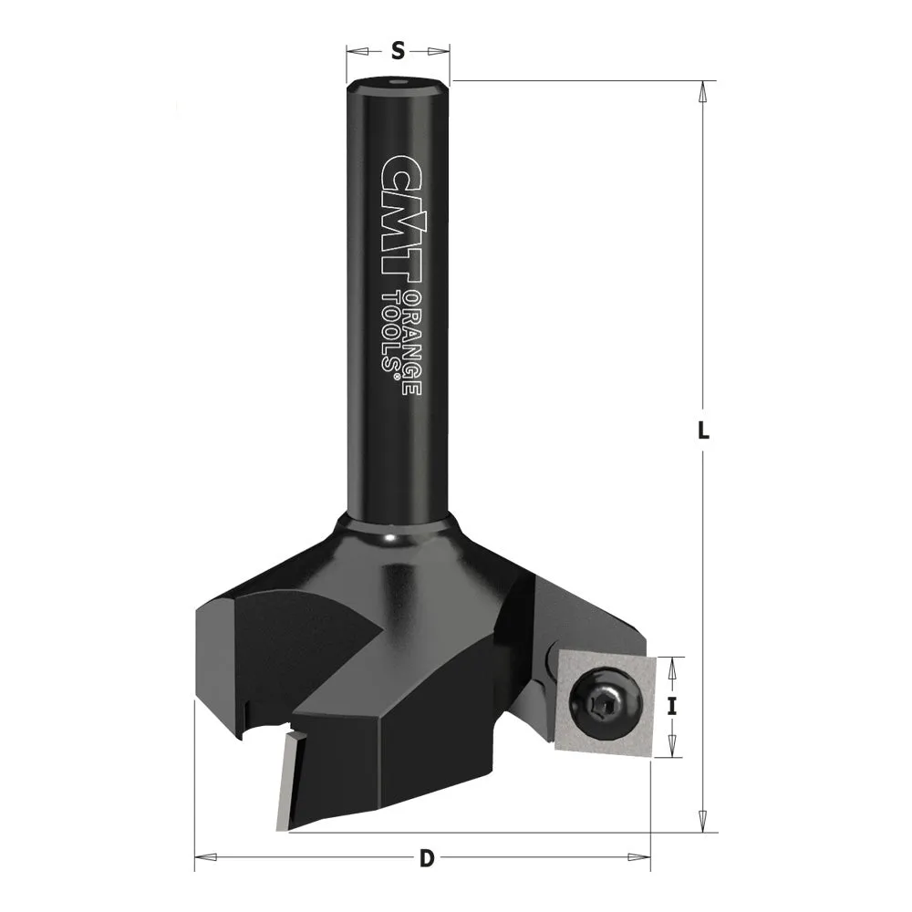 CMT 663.004.11 2-3/8" Diameter Carbide Insert Spoilboard Surfacing Router Bit 12mm Shank