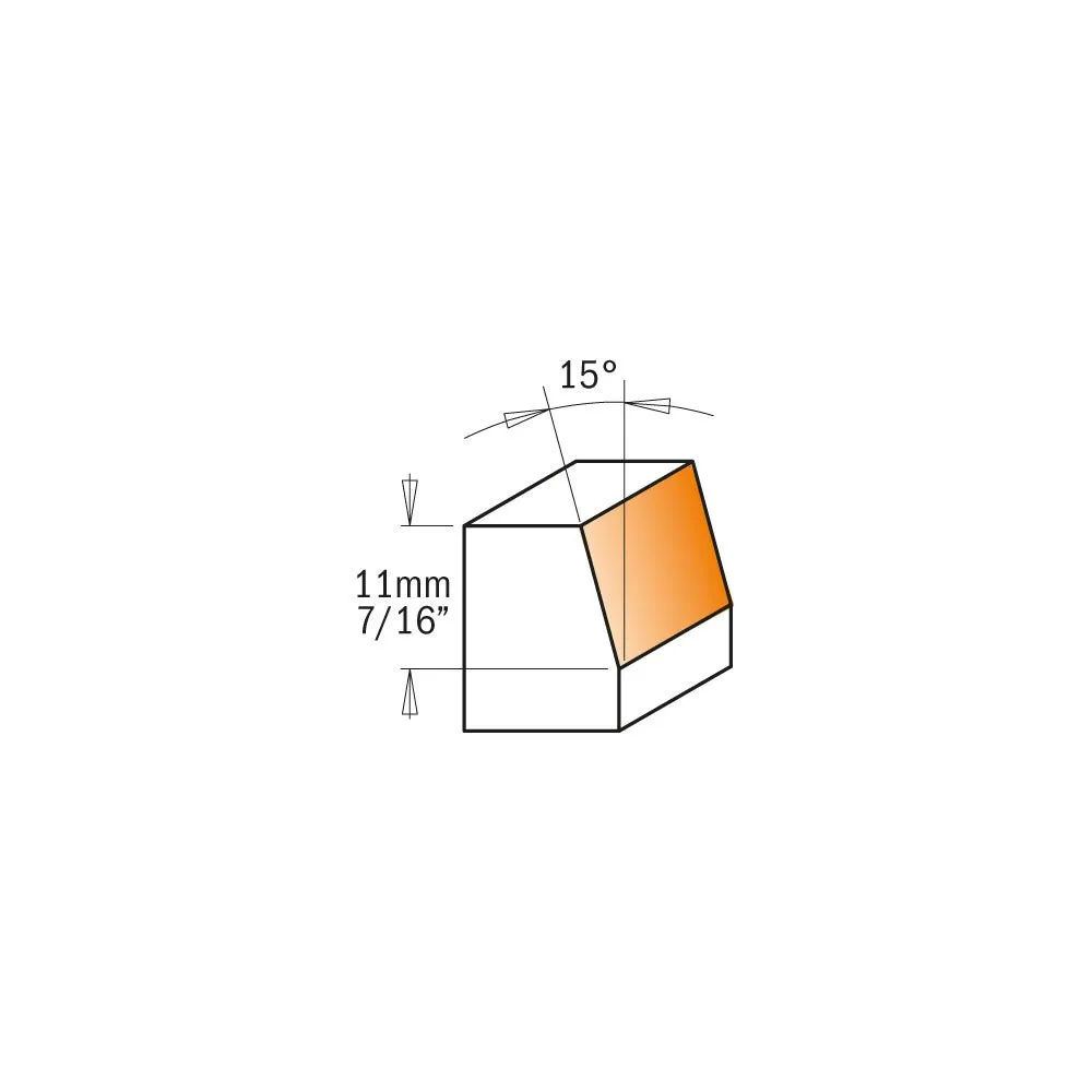 CMT 809.016.11 COMBINATION TRIMMER BIT, 15° CUTTING ANGLE, 1/4-INCH SHANK