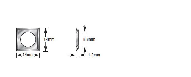 CNC Insert Knives | 14 x 14 x 1.2mm | RCK-71 | 738685114711