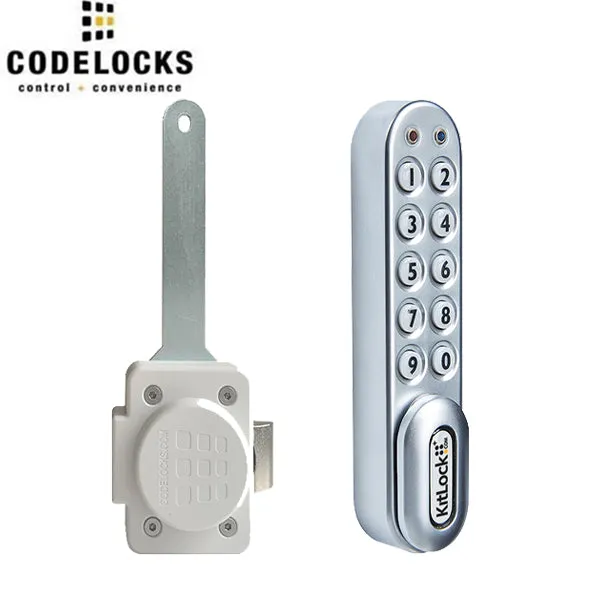 CodeLocks - KL1000-PS-SL - Classic  Electronic Kit Lock - Locker Lock SlamKit - Vertical Handing - Silver