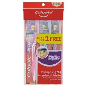 Colgate Toothbrush V-Shape Zig Zag Medium 2 1 Free