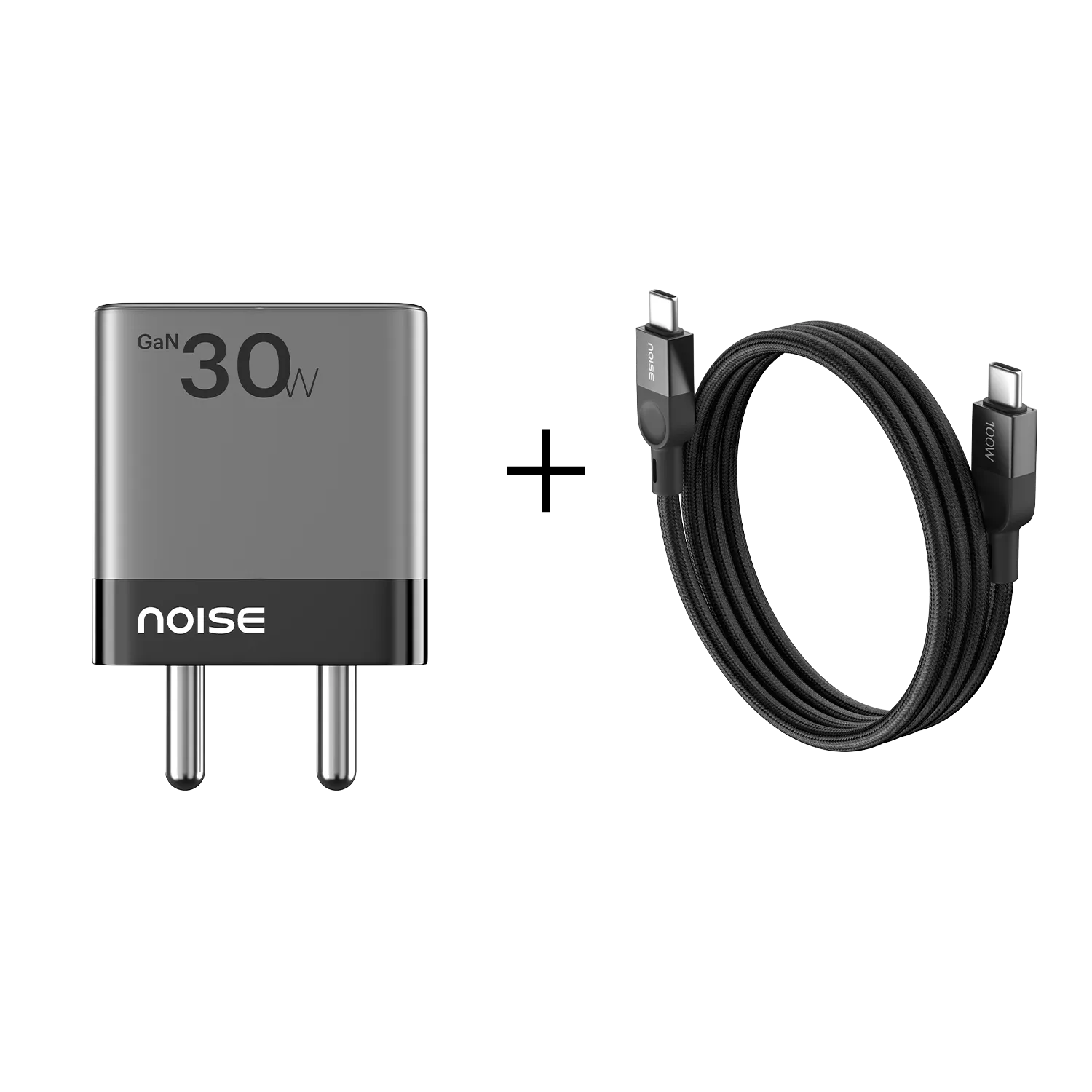 Combo - Noise Power Charger and 1 Meter Magnetic Charging Cable - Black