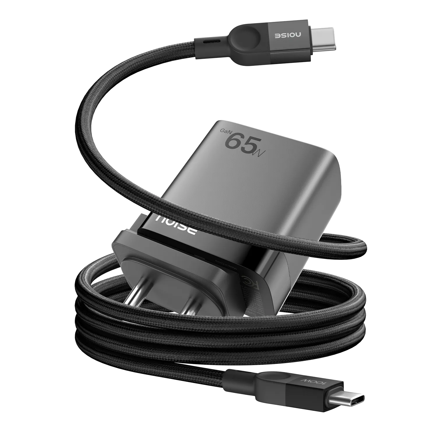 Combo - Noise Power Charger and 1 Meter Magnetic Charging Cable - Black