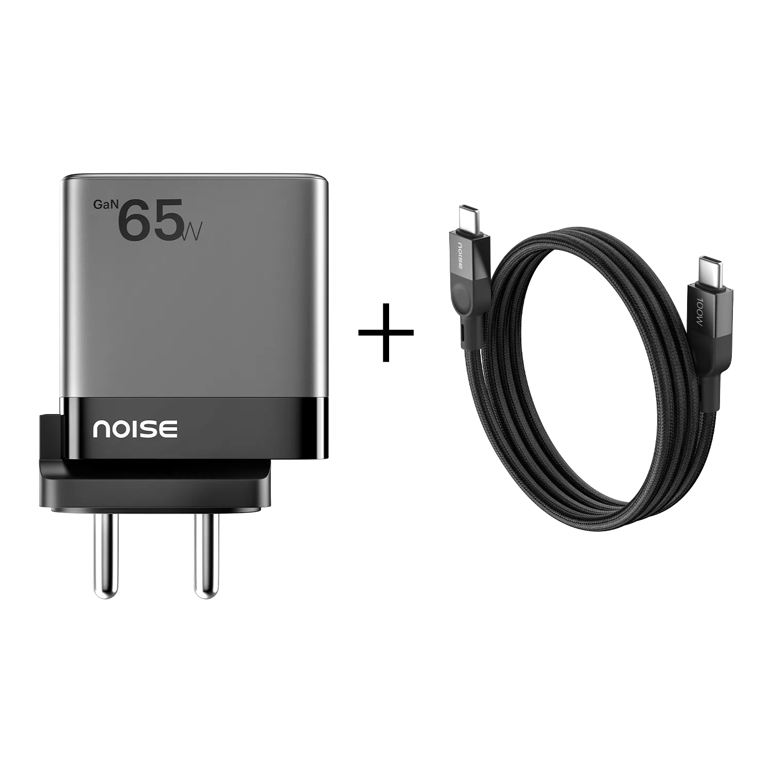 Combo - Noise Power Charger and 1 Meter Magnetic Charging Cable - Black