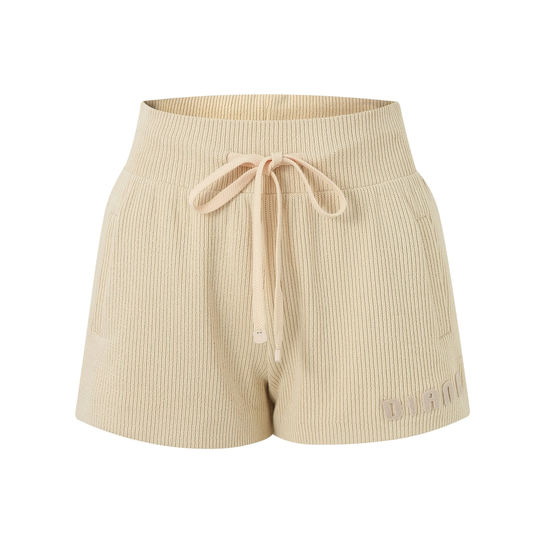 Cubic Toothbrush Embroidery Knit Shorts