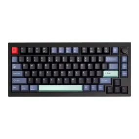 Custom Q1 QMK Mechanical Keyboard (Q1 Carbon Black w/ Knob)(Hacker Keycap)