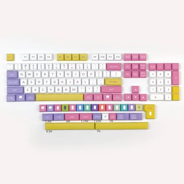 Cute mechanical keyboard keys set