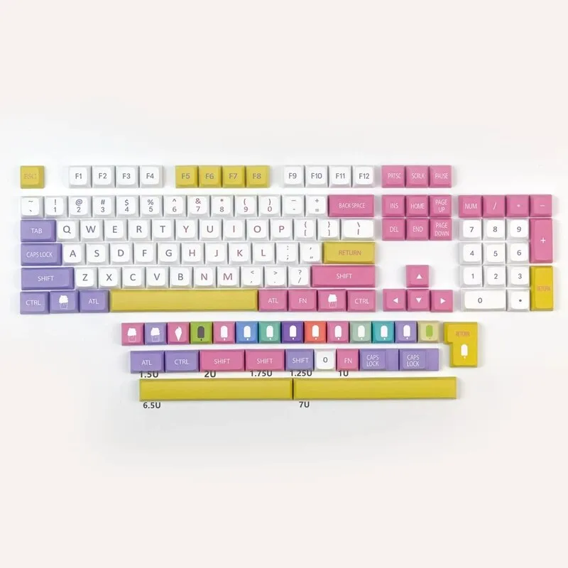 Cute mechanical keyboard keys set