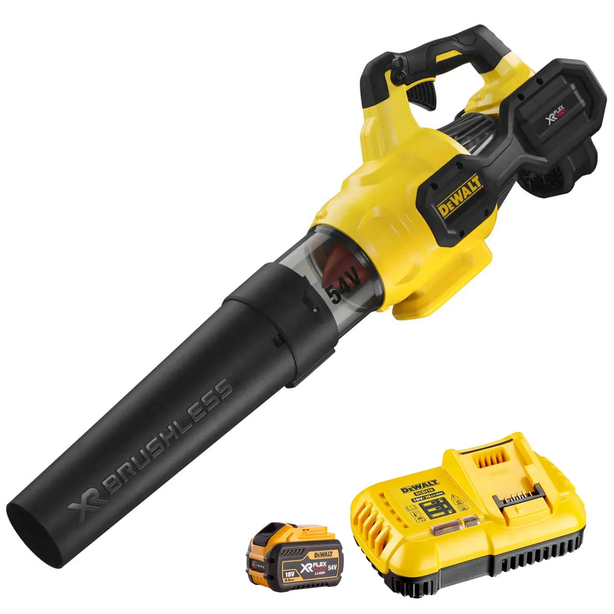 Dewalt DCMBA572X1 54V Flexvolt Brushless Axial Blower with 1 x 9.0Ah Battery & Charger for Ultimate Power